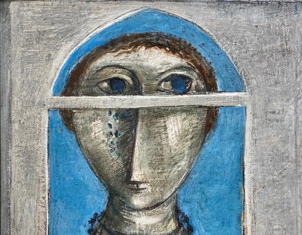 Yosl Bergner , Girl at the window, oil Painting, Gallery in Jerusalem, Kings Gallery, Fine art.