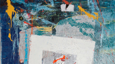 Moshe Leider - Abstract whit square - Oil on canvas - Sold - Kings Gallery - Fen art - Jerusalem - art work - International ART.