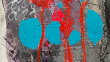 Moshe Leider - Abstract whit red and blue - Kings Gallery - Fen art - Jerusalem - art work - International ART.