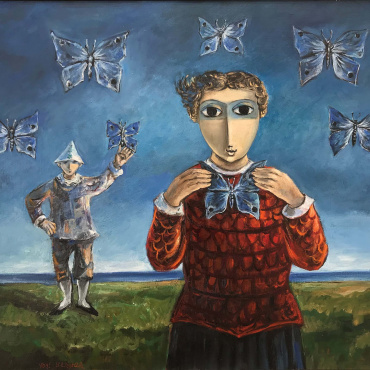 Yosl Bergner - The girl and the butterfly hunter