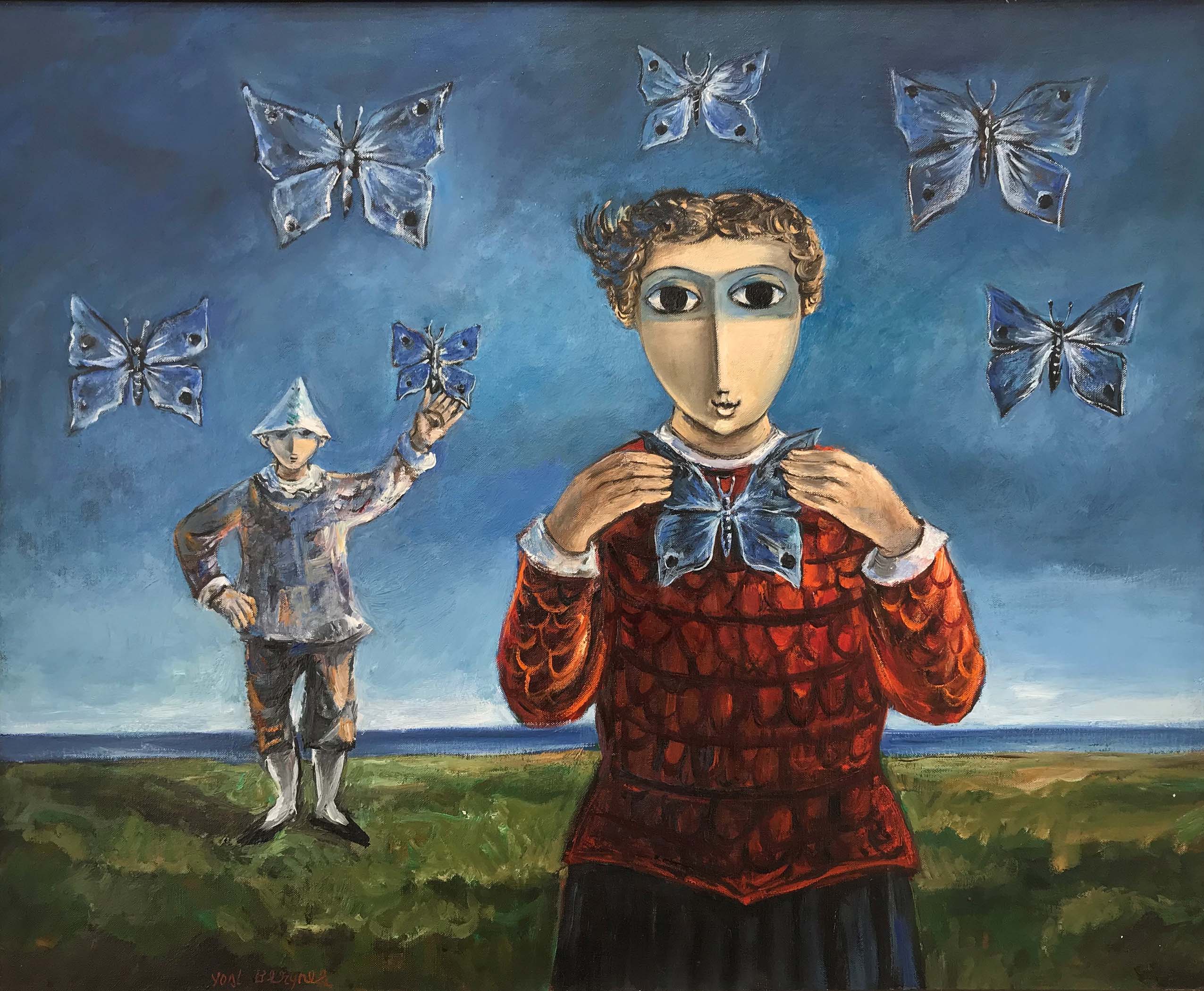 Yosl Bergner - The girl and the butterfly hunter