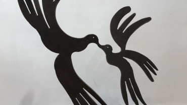 Menashe Kadishman - Tow Birds - Iron - Kings Gallery - Fine art.
