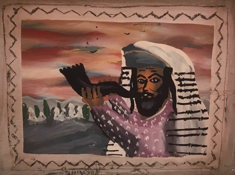 “Blowing the shofar”