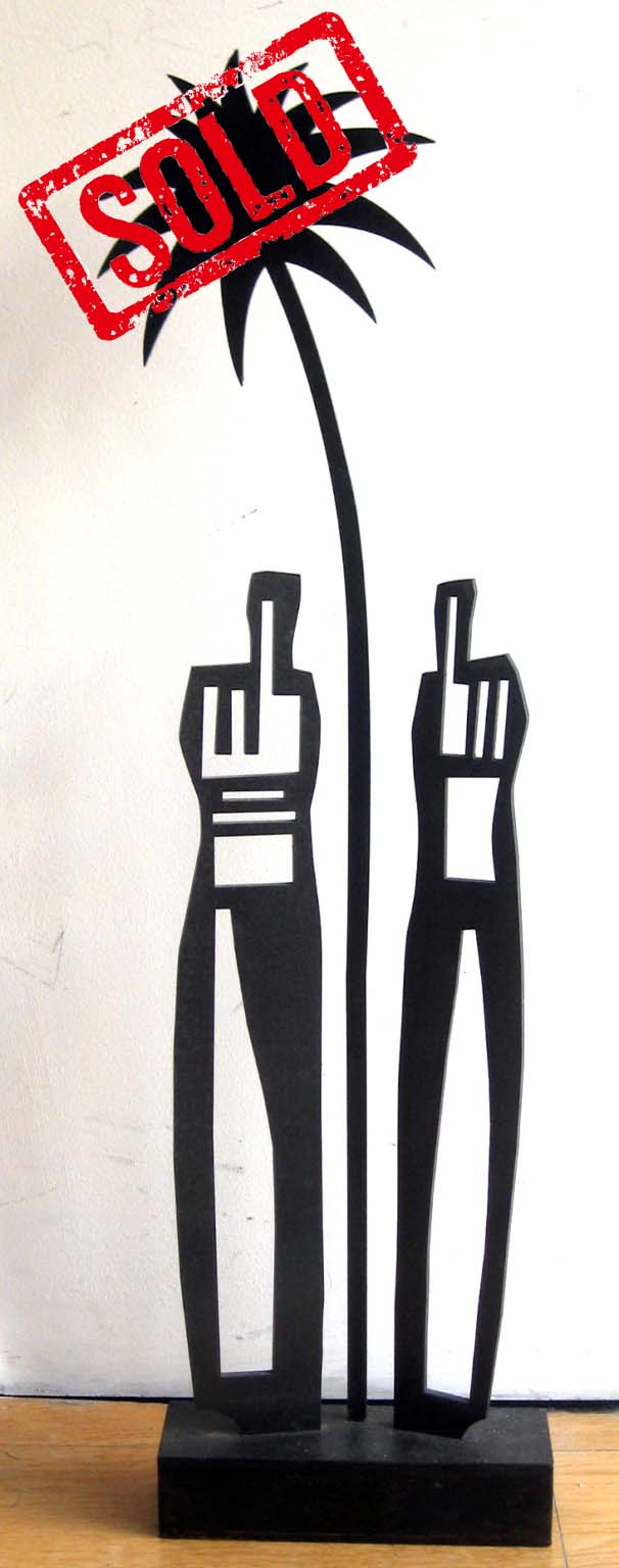 Itzu Rimmer - Palm - Tree Duo - Jerusalem - Fine art - Israeli artist - Sold.