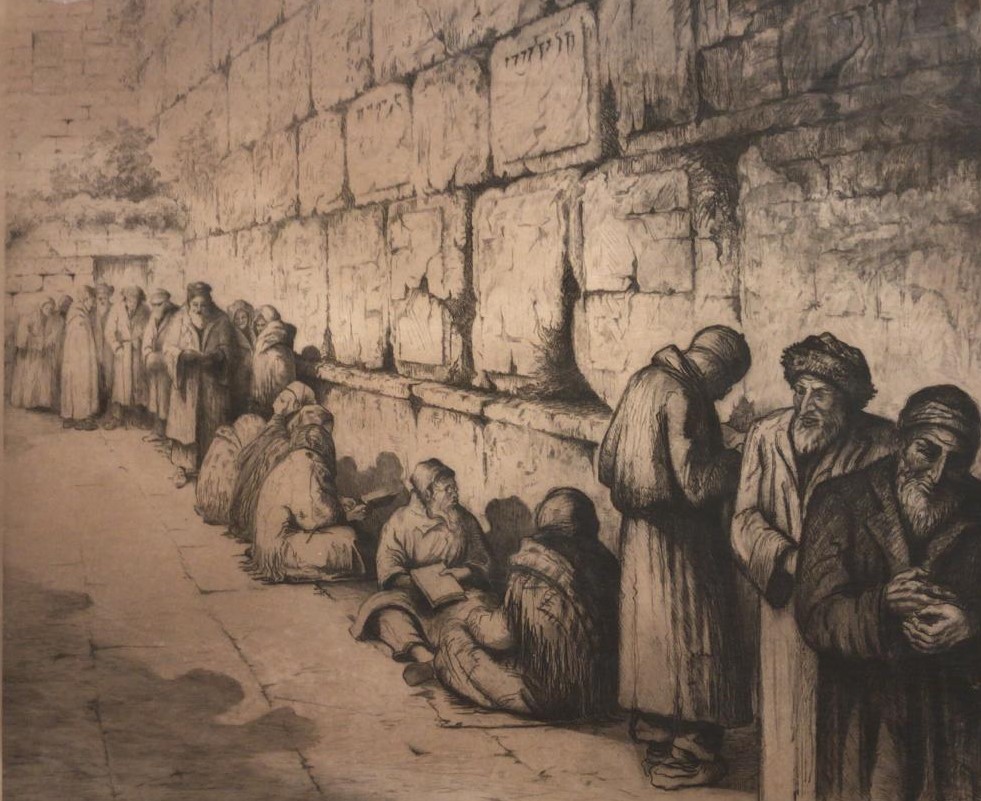 Unknown artist - Jews in the kotel - Gallery art - Kings gallery - Jerusalem.