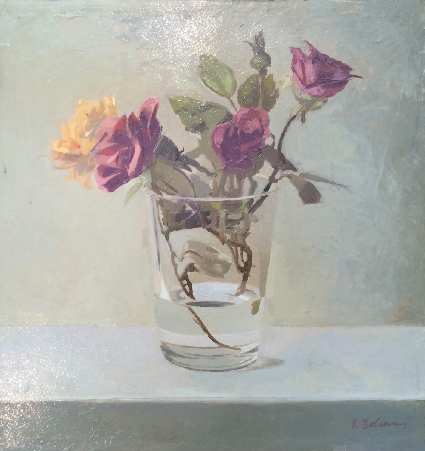 “Roses in a glass” by Yaakov Feldman