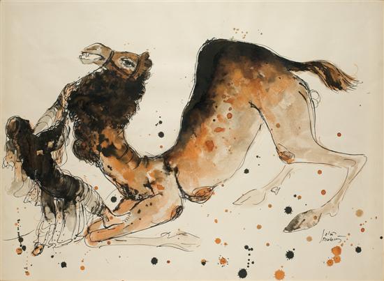 Reuven Rubin - Arab Camel Trainer - Kings Gallery - Jerusalem - Gallery in Jerusalem - Israeli artist - International artist.