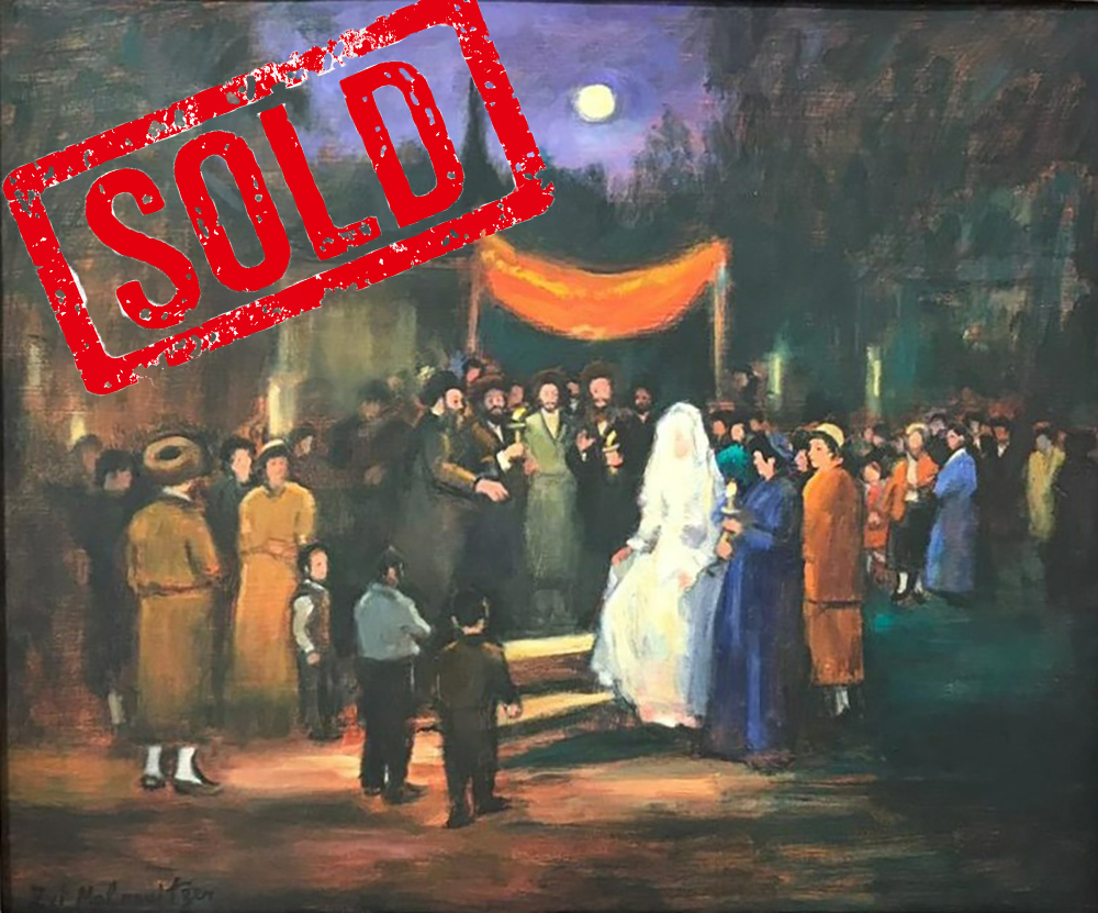 Zvi Malnovitzer - Wedding - Oil on canvas - Sold - Kings Gallery - Fen art - Art - artwork - Jerusalem.