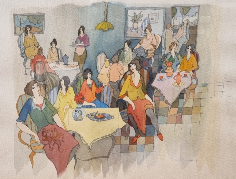“At the café”