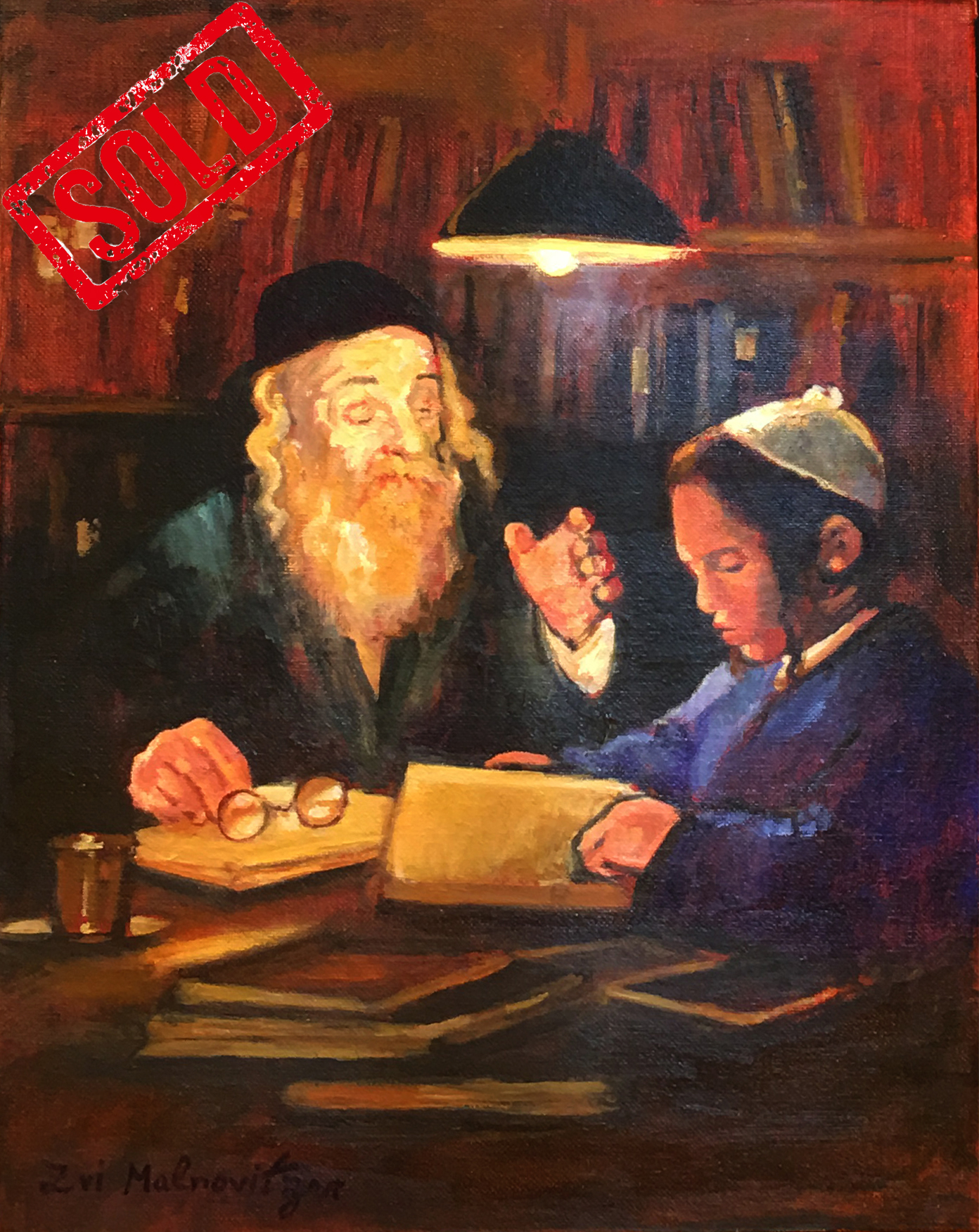 “Rabbi and His Student” by Zvi Malnovitzer