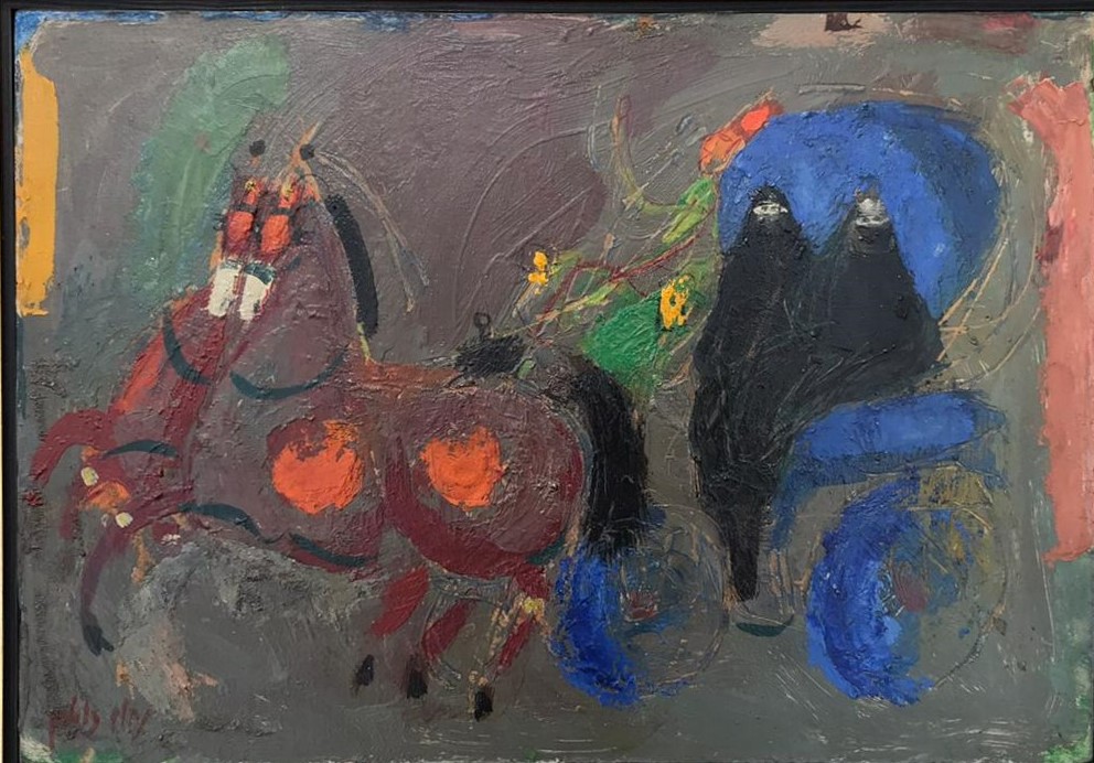 Nahum Gutman - Horse and carriage - Kings Gallery - Fine art - Jerusalem - Israeli artist.