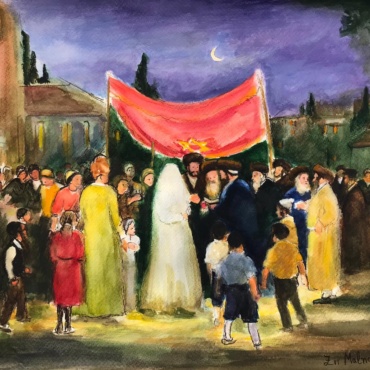 Zvi Malnovitzer - Jewish wedding - Kings Gallery - Fine art - Jerusalem - art - Israeli artist - jewish art.