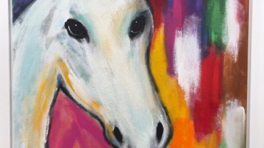 Menashe Kadishman - Horse - Oil on canvas - 80x60 cm
