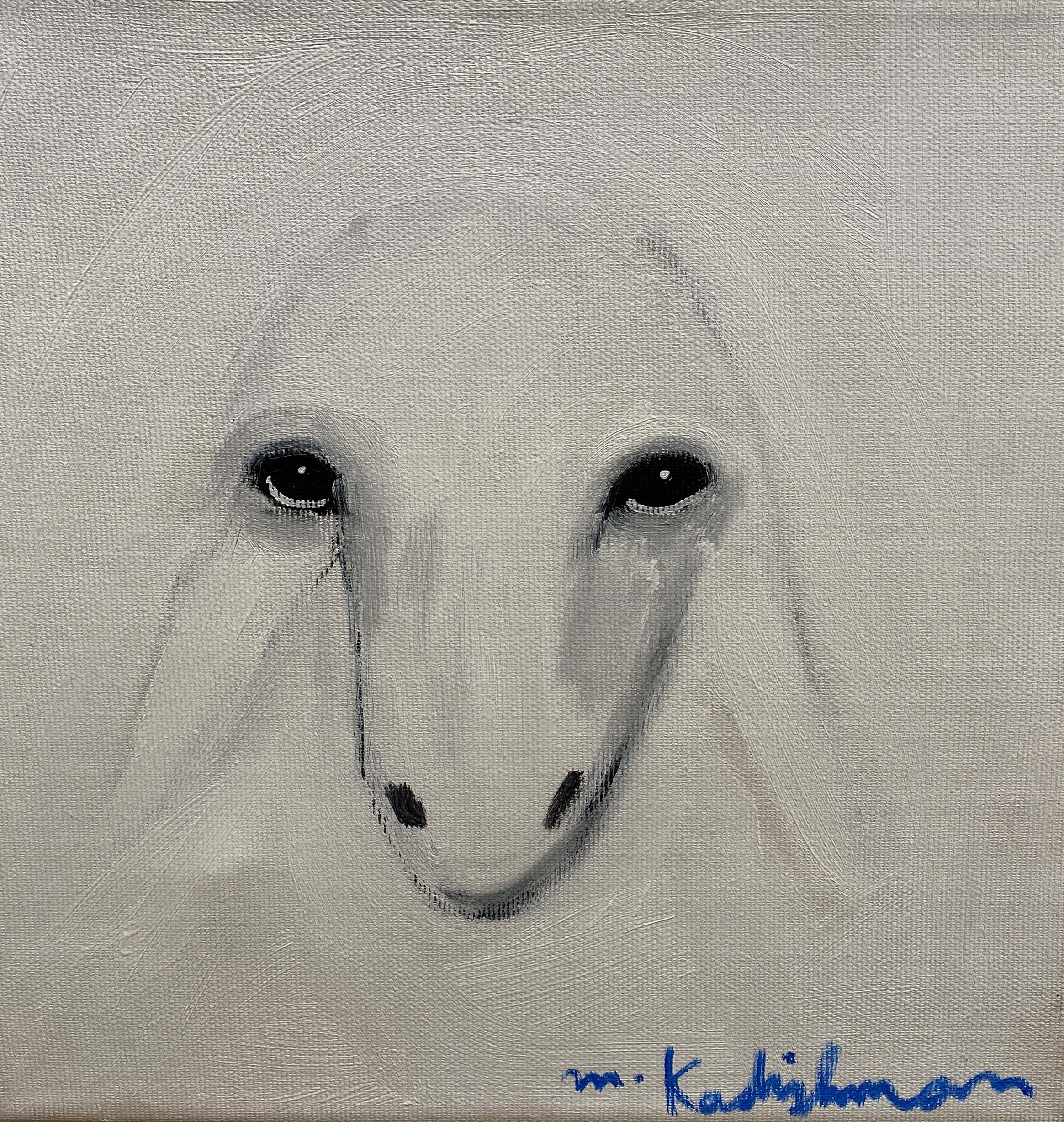 “White sheep head” by Menashe Kadishman