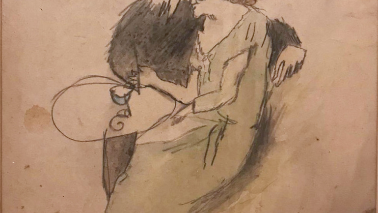 Jules Pascin - Couple - Pencil and watercolor on paper - 15x17 cm