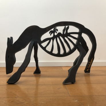 Menashe Kadishman - Eretz moledet - Iron sculpture - 80X27X25 cm back