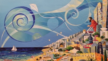 Zoe Sever - Herzl in Tel Aviv - Oil and acrylic on canvas - 80 x 130 cm