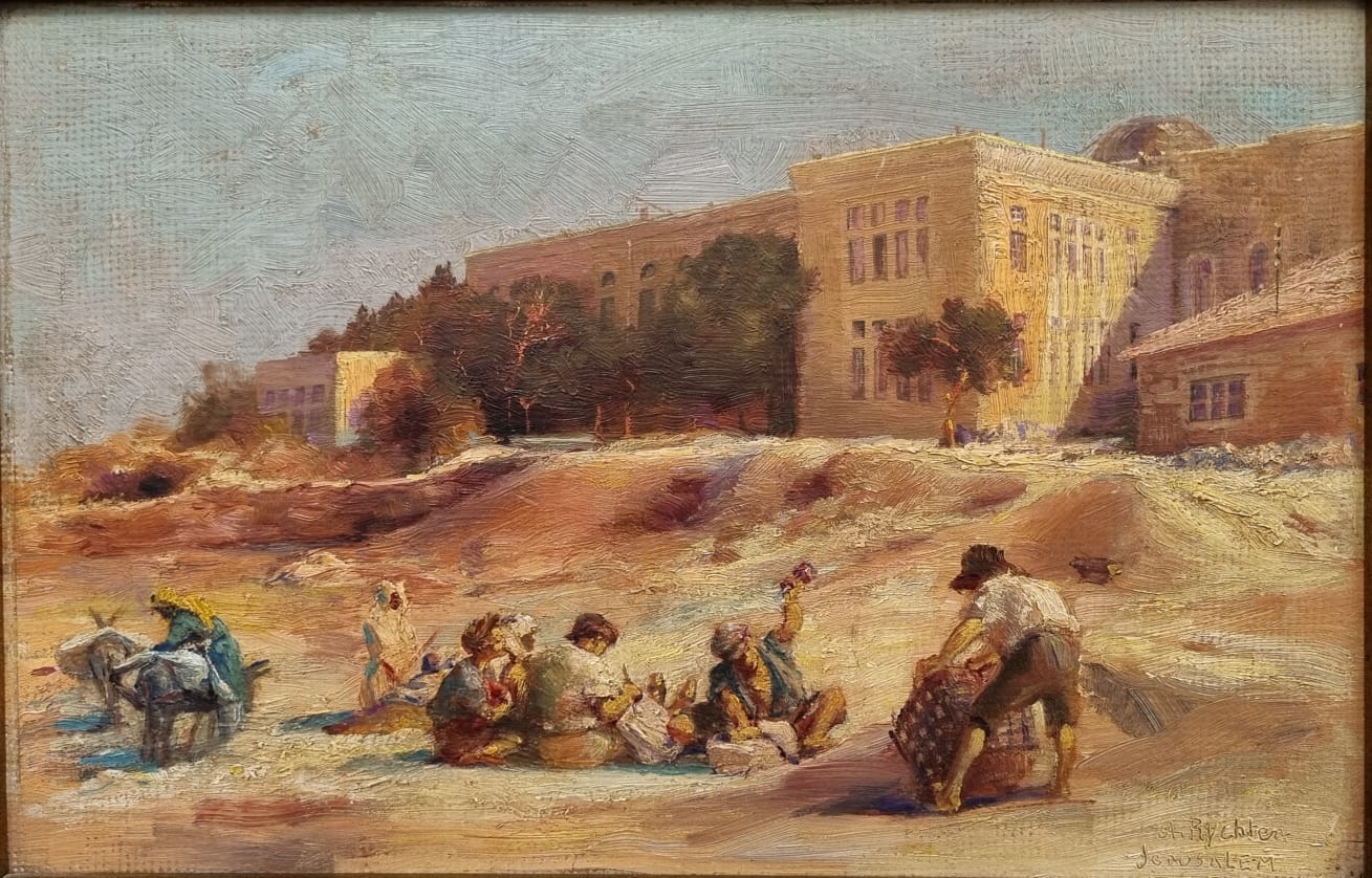 Anna May Rychter - Jerusalem - Oil on wood - 22X34 cm
