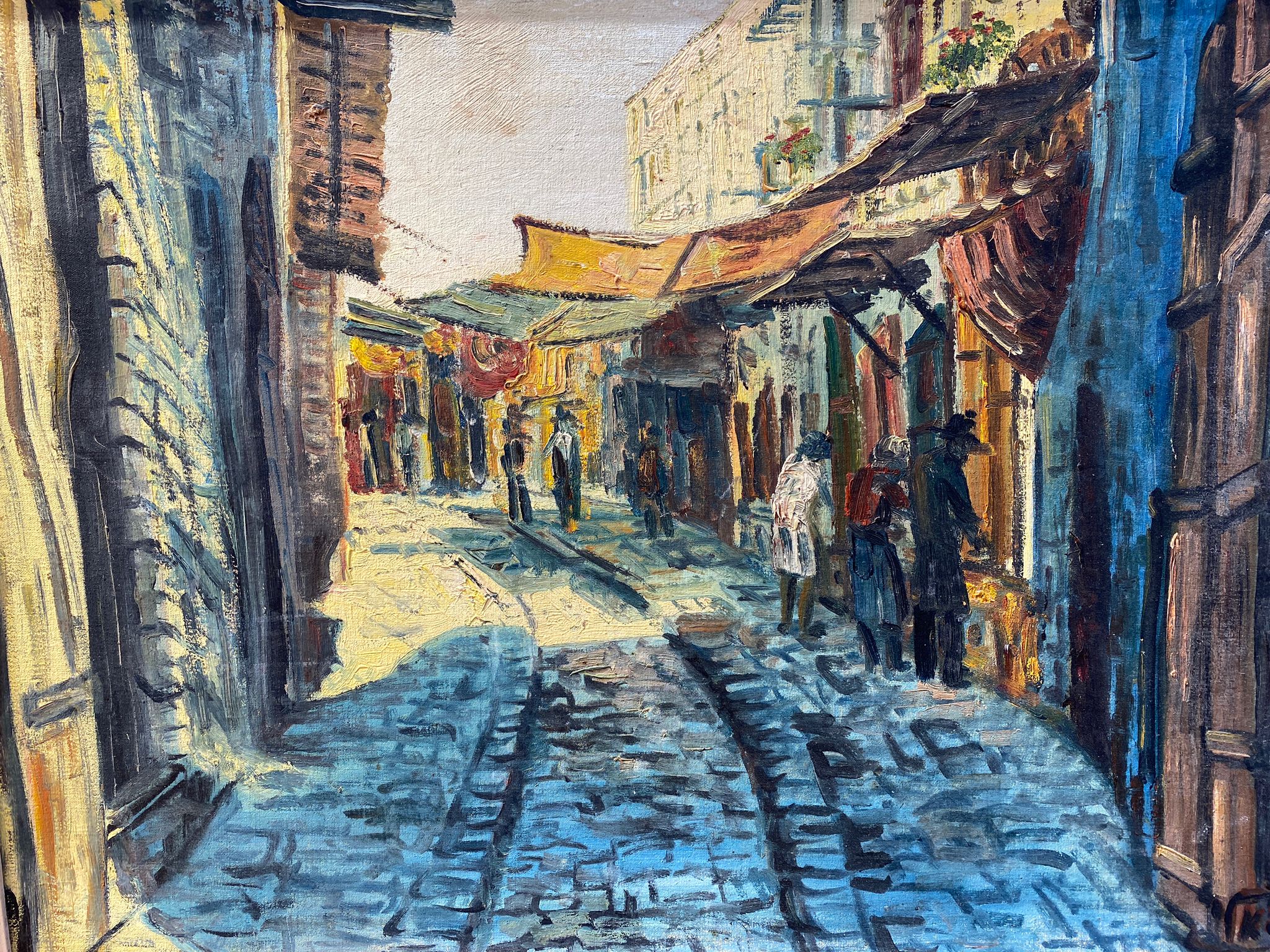 Zvi Rafaeli - Street in Jerusalem - Oil on wood - 44X625 cm