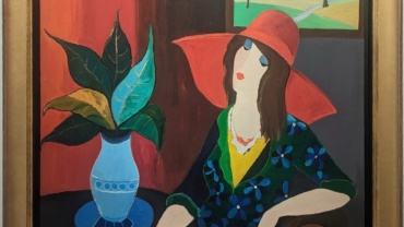Itzhak Tarkay - Lady and a Vase - Oil on canvas
