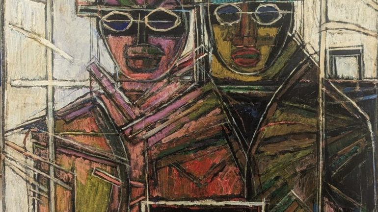 Moshe Tamir - Two Figures - Oil on Canvas - 100x80 cm