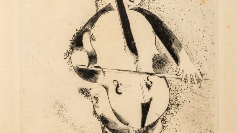 Marc Chagall, Le musicien, 34x25 cm