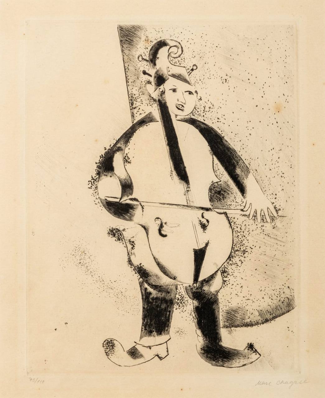 Marc Chagall, Le musicien, 34x25 cm