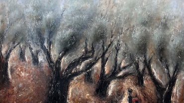 reuven rubin - road to safed -oil on canvas - 60 x 73
