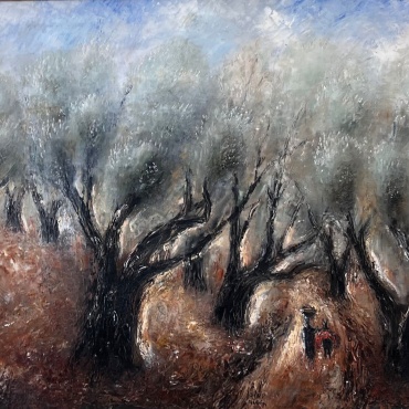 reuven rubin - road to safed -oil on canvas - 60 x 73