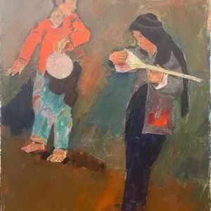 Pinchas Litvinovsky Two Players Oil On Canvas 61 X 49 Cm
