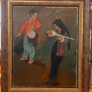 Pinchas Litvinovsky Two Players Oil On Canvas 61 X 49 Cm Frame