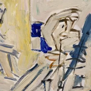 Pinchas Litvinovsky Figure Oil On Paper 48x66 Cm CloseUp