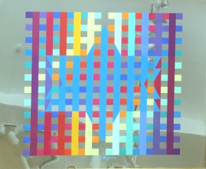 Yaacov-Agam-Magen-David-Serigraph-on-Mirror-68.5-x-76-cm