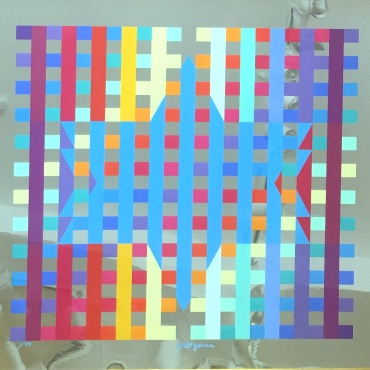 Yaacov-Agam-Magen-David-Serigraph-on-Mirror-68.5-x-76-cm