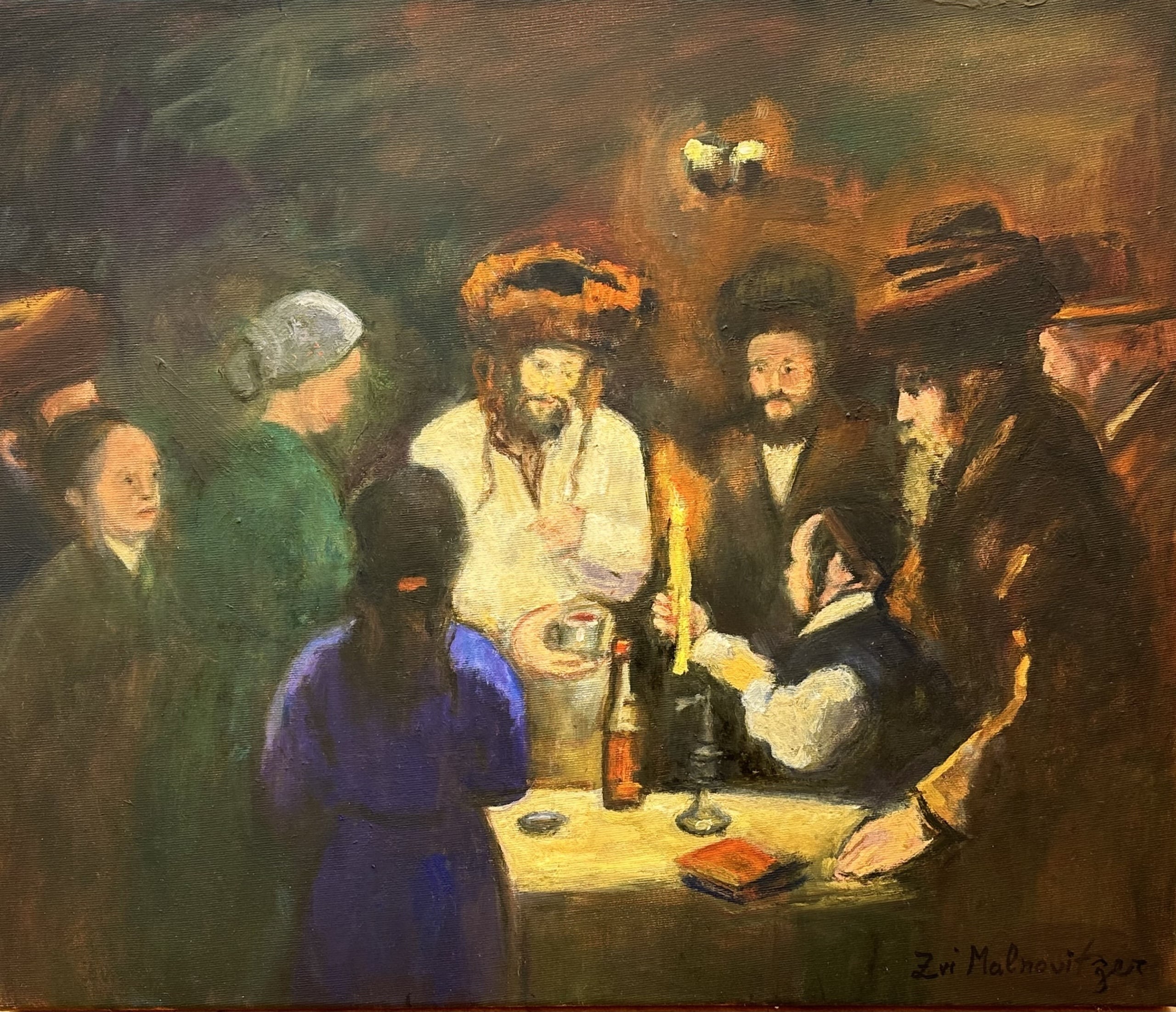 Zvi Malnoviter - Havdalah - Oil on canvas - 50x60 cm.