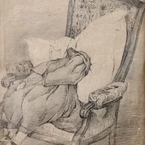 Mary Cassat Girl on the armchair 26.5 × 20 cm Pencil on paper