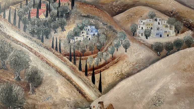 Reuven Rubin - On the road to Beth Lechem - Oil on canvas - 62 x 74 cm - detail1