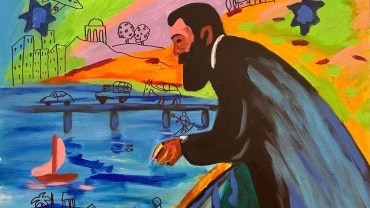 Herzl's Vision Menashe Kadishman 102 x 90 cm oil on canvas