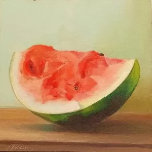 Yaakov Feldman - Watermelon - Oil on canvas - 30x30 cm