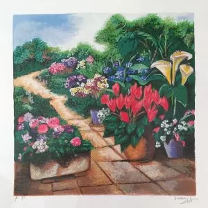 Heddy-Kun-Flower-Garden-lithography-34-x-34-cm