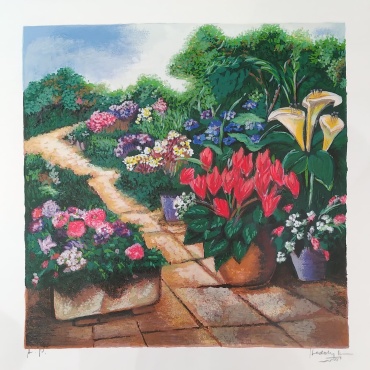 Heddy-Kun-Flower-Garden-lithography-34-x-34-cm