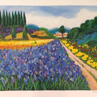 Heddy-Kun-Landscape-with-houses-lithography-36-x-48-cm-