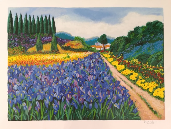 Heddy-Kun-Landscape-with-houses-lithography-36-x-48-cm-