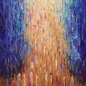 Naomi Sasi Splitting Of The Red Sea Oil On Canvas 72 X 53