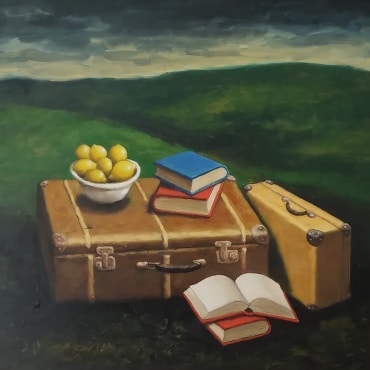 Meir-Pichhadze-Autumns-Picnic-oil-on-wood-50-x-62-cm