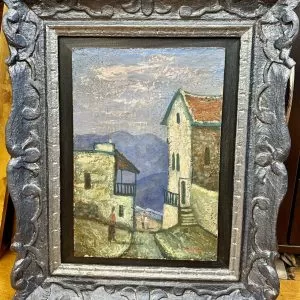 Moshe Castel Safed Oil On Wood 325 X 225 Framed
