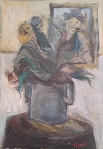 Itzhak-Tarkay-Still-life-with-Portrait-oil-on-canvas-50-x-35-cm.