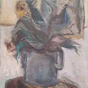 Itzhak-Tarkay-Still-life-with-Portrait-oil-on-canvas-50-x-35-cm.