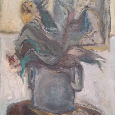 Itzhak-Tarkay-Still-life-with-Portrait-oil-on-canvas-50-x-35-cm.