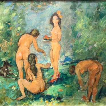 Pinchas-Litvinovsky-Pastoral-Nudes-Oil-on-canvas-45x50-cm.